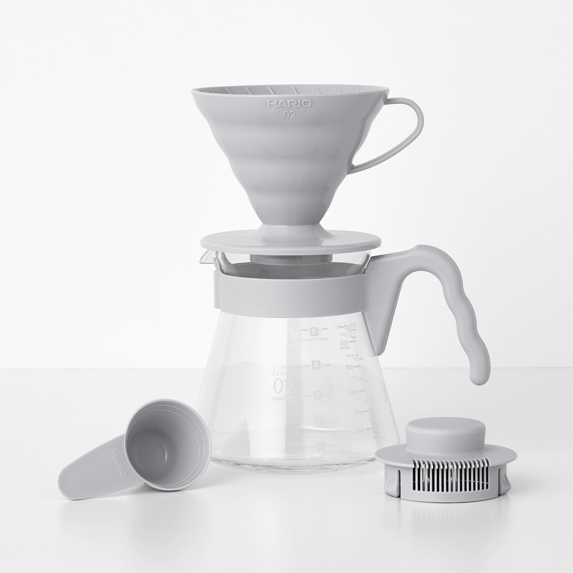 HARIO V60 COFFEE SERVER 02 SET ペールグレー | MAMEKURU